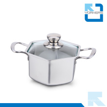 304 Stainless Steel Hexagon Shape Stock Pot Wholesale